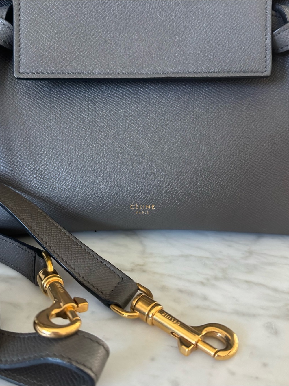 Celine Gray Leather Nano Belt Bag with Gold Hardware - Picture 3 of 8